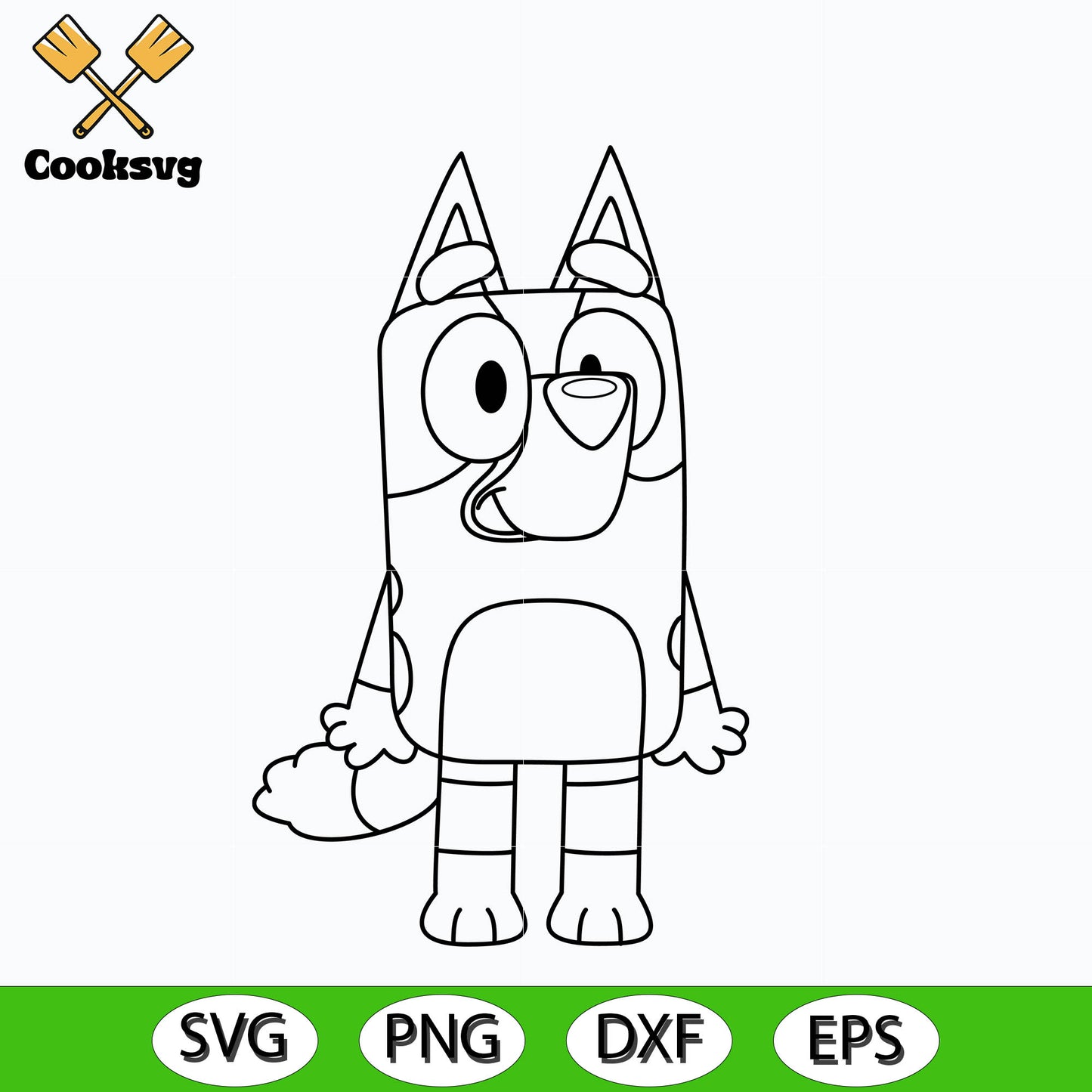 Bluey cartoon dog outline svg