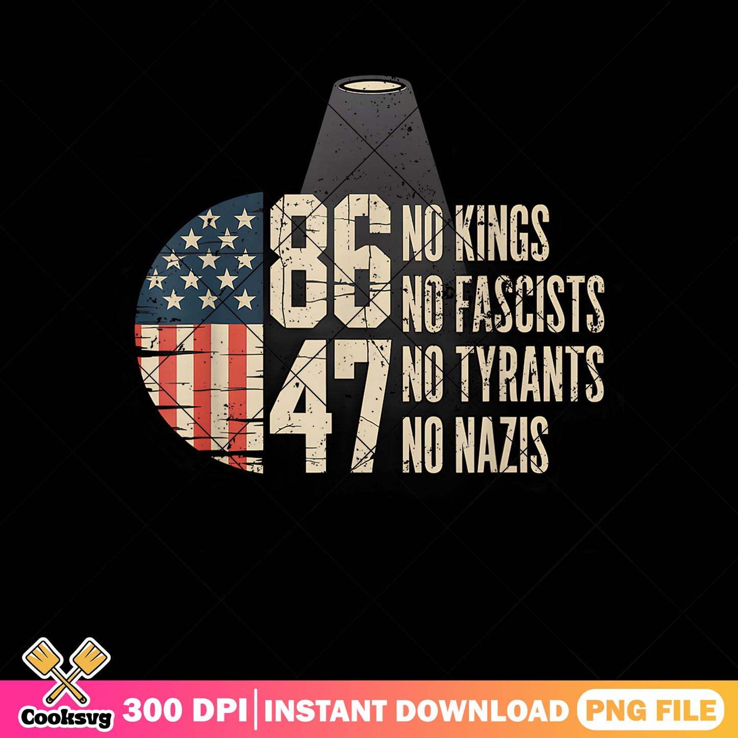 86 47 no kings no nazis png, no kings quote png, no king day png
