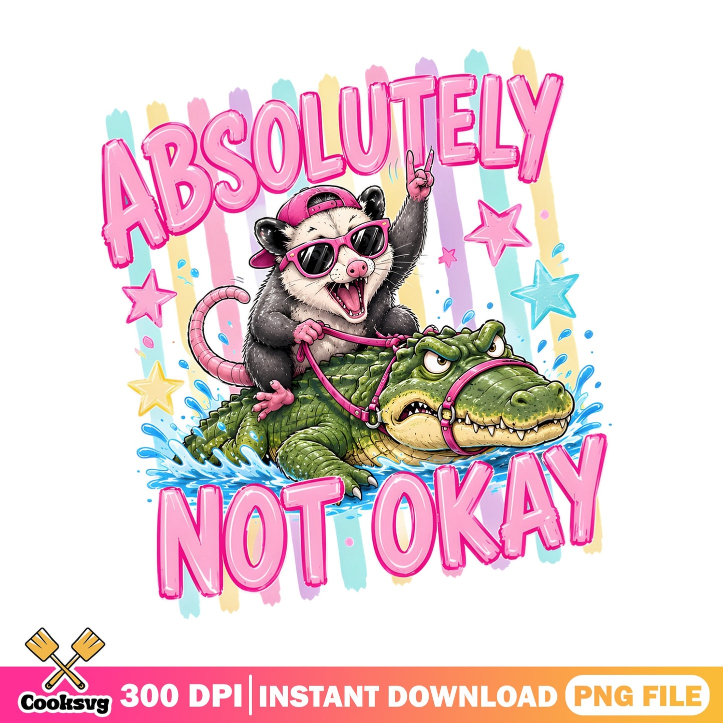 Absolutely Not Okay Opossum PNG, Funny Possum PNG, Croc PNG