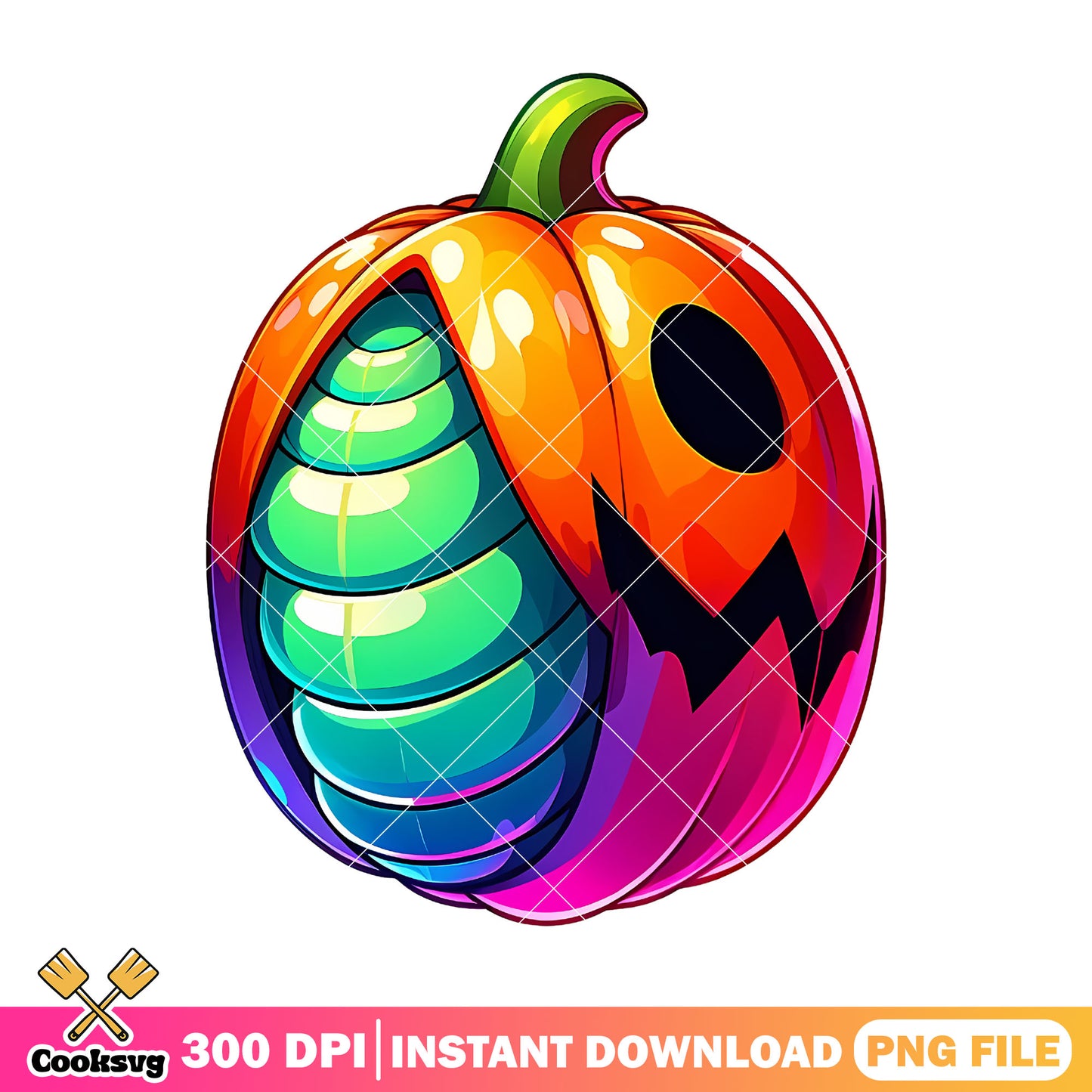 Abstract Neon Halloween Pumpkin png, halooween customes png