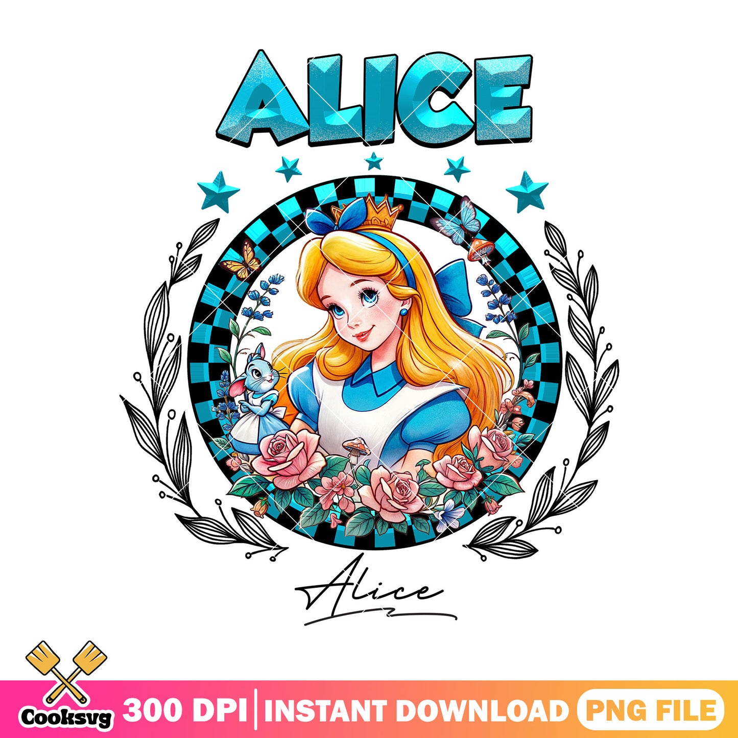 Alice signature png, alice in wonderland png, disney princess png