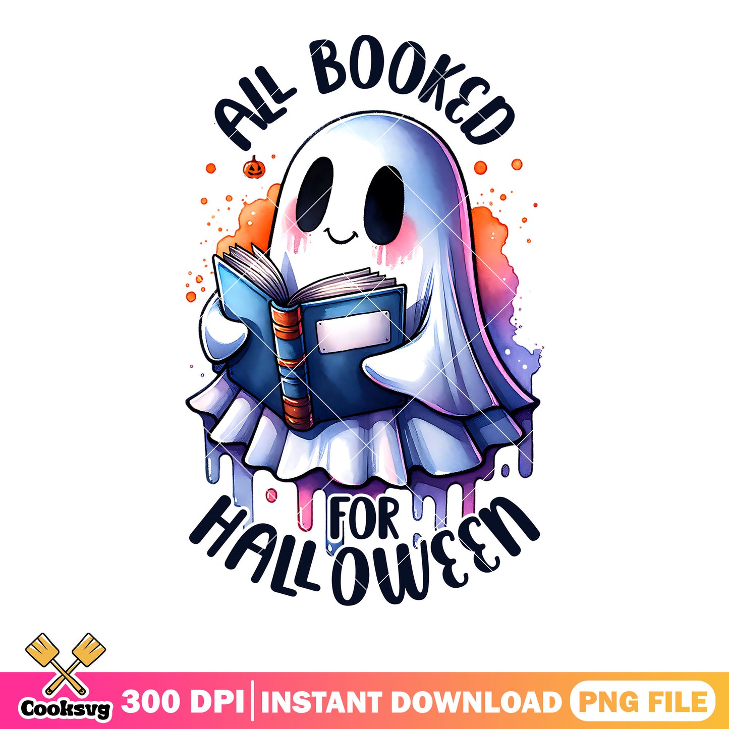All booked for halloween png, ghost costume png, halloween scary png
