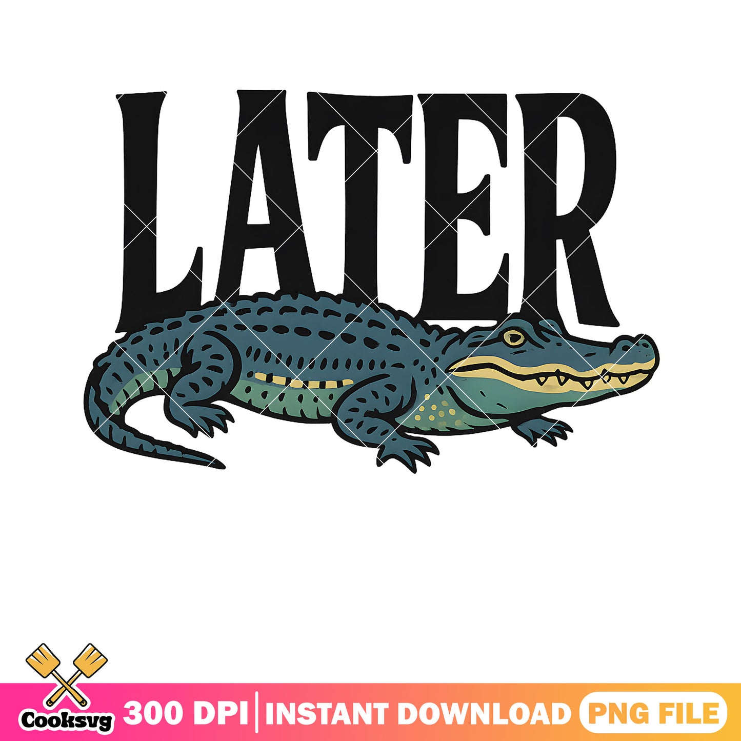 Alligator later design png, see ya later alligator png