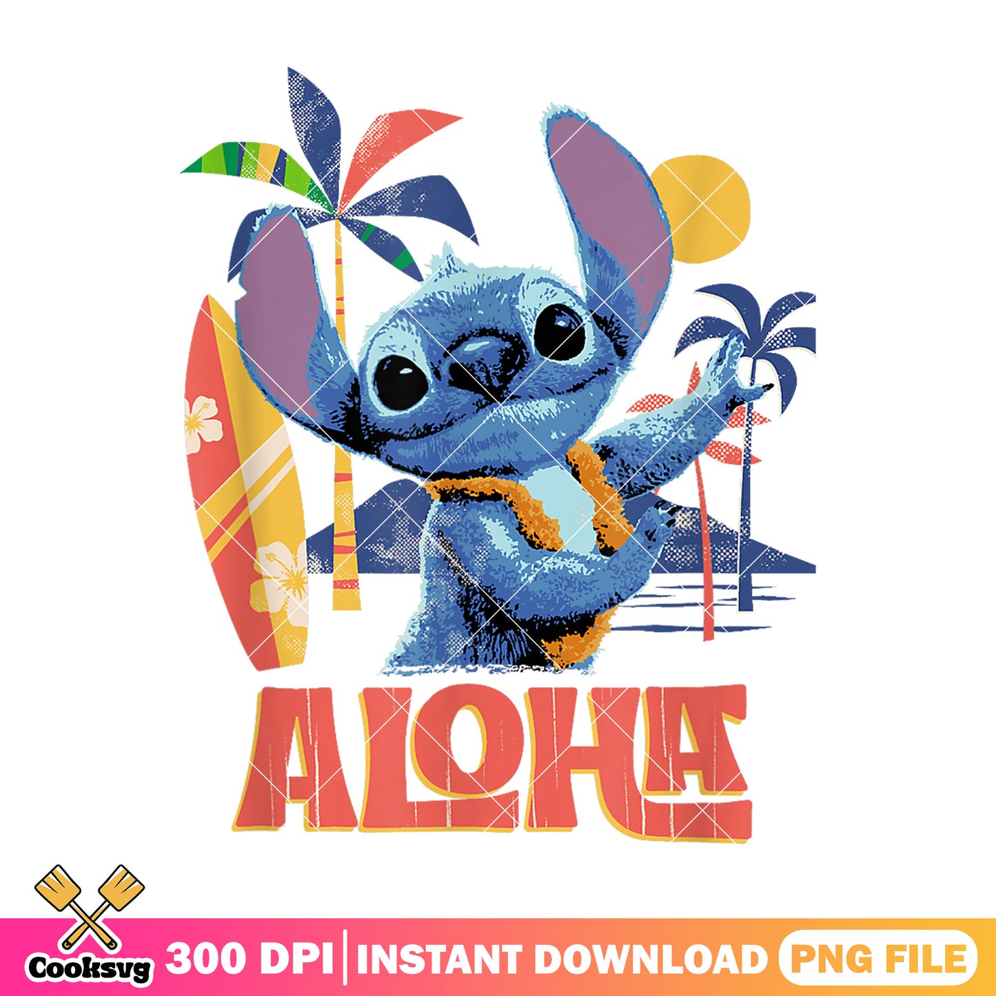 Aloha stitch hawaii beach png, aloha stitch png, stitch beach png