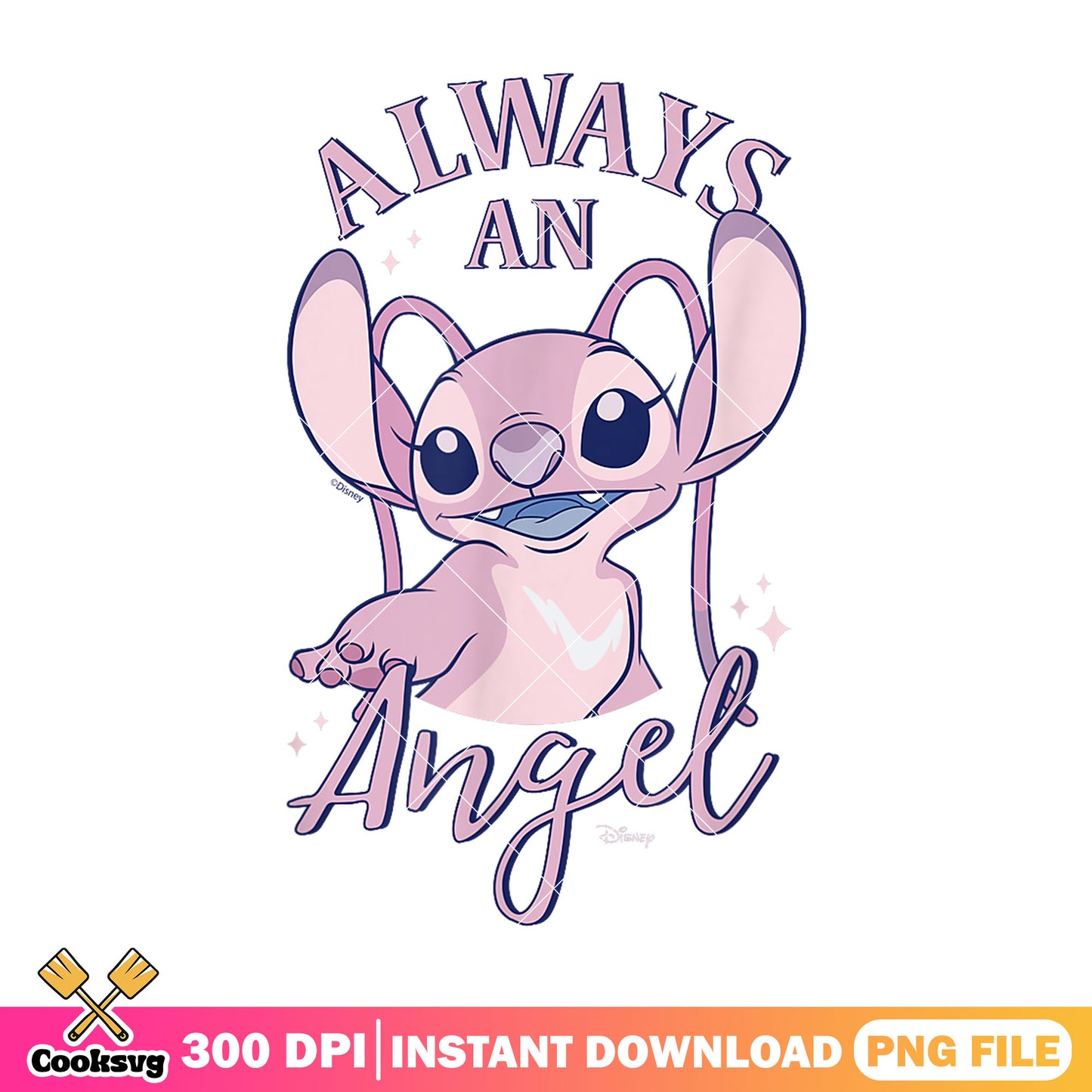 Always an angel stitch disney png, stitch angel png, pink angel png