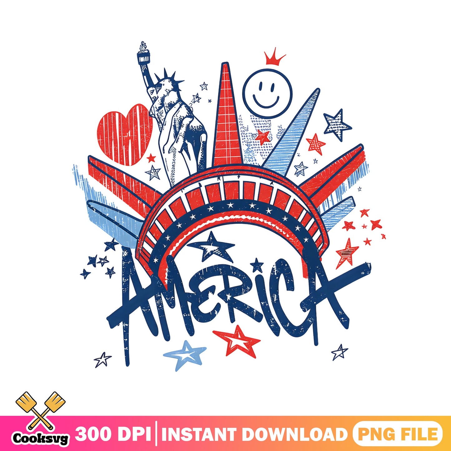America Statue Of Liberty 4th Of July PNG, Patriotic PNG, USA PNG