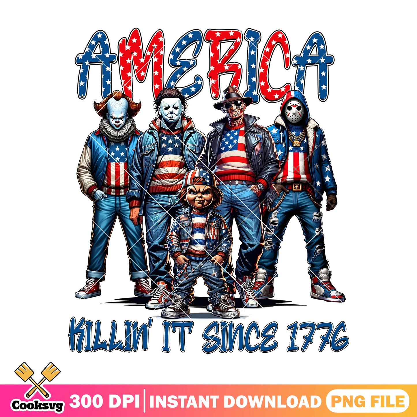 America killin it since 1776 design png, horror movie png, america horror png
