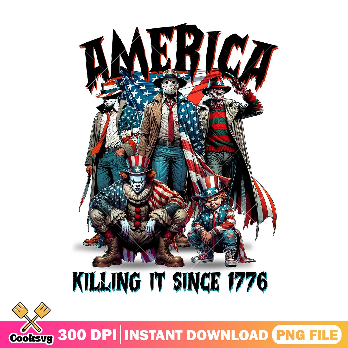 America killin it since 1776 file png, horror movie png, america horror png