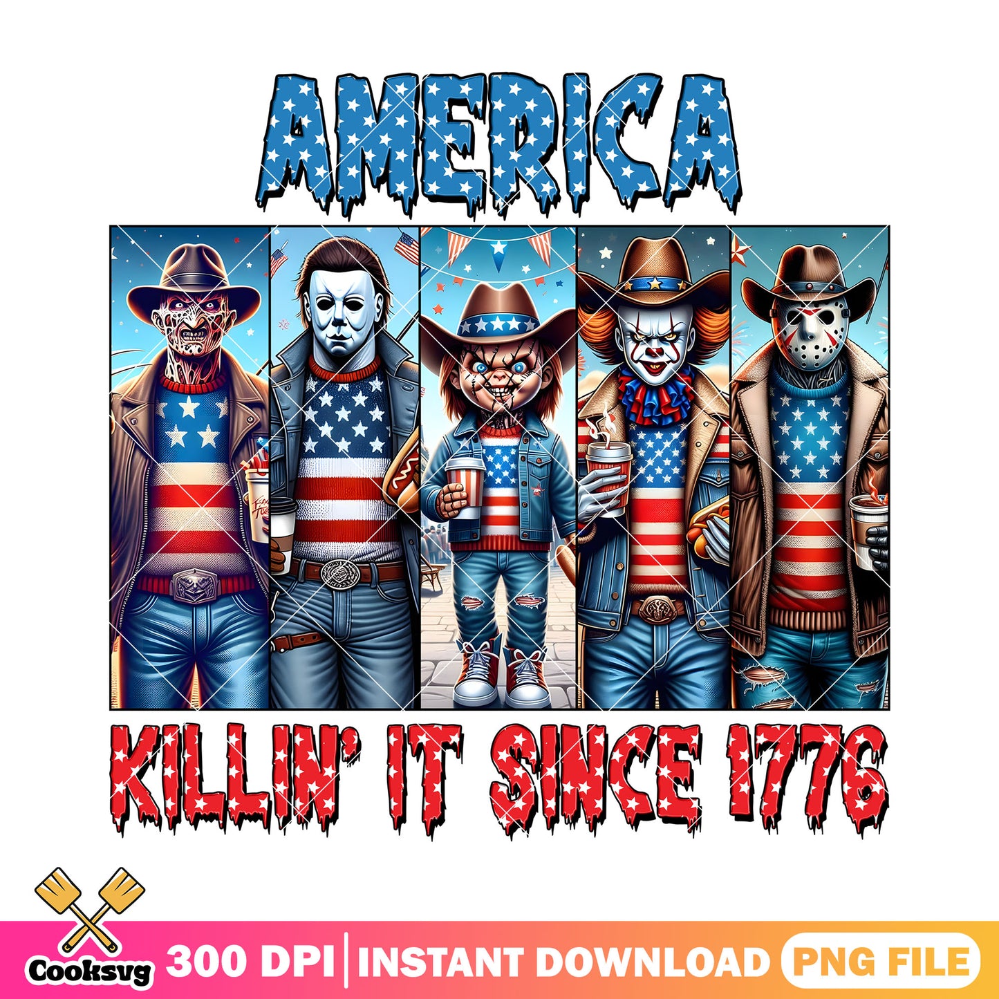 America killin it since 1776 png, horror movie png, america horror png