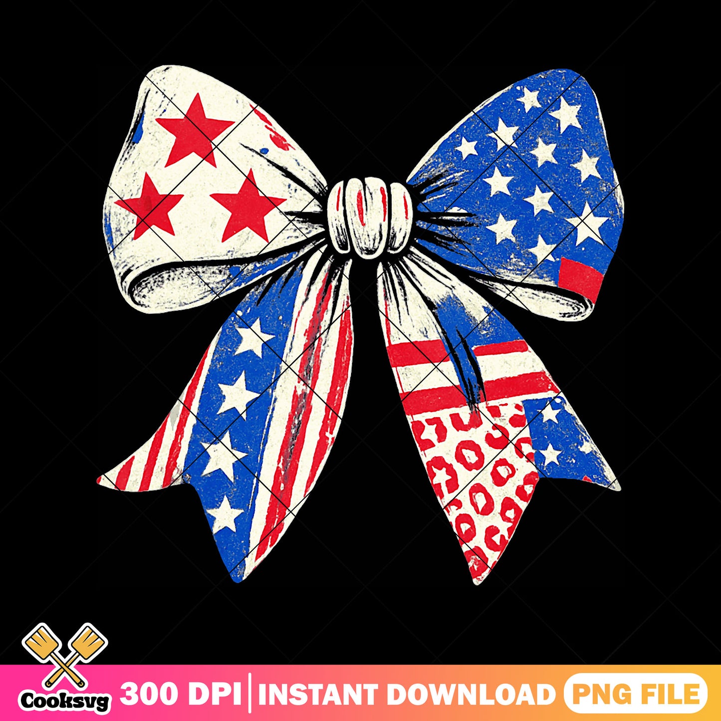 American bow tie 4th png, 4th of july png, america bow tie png