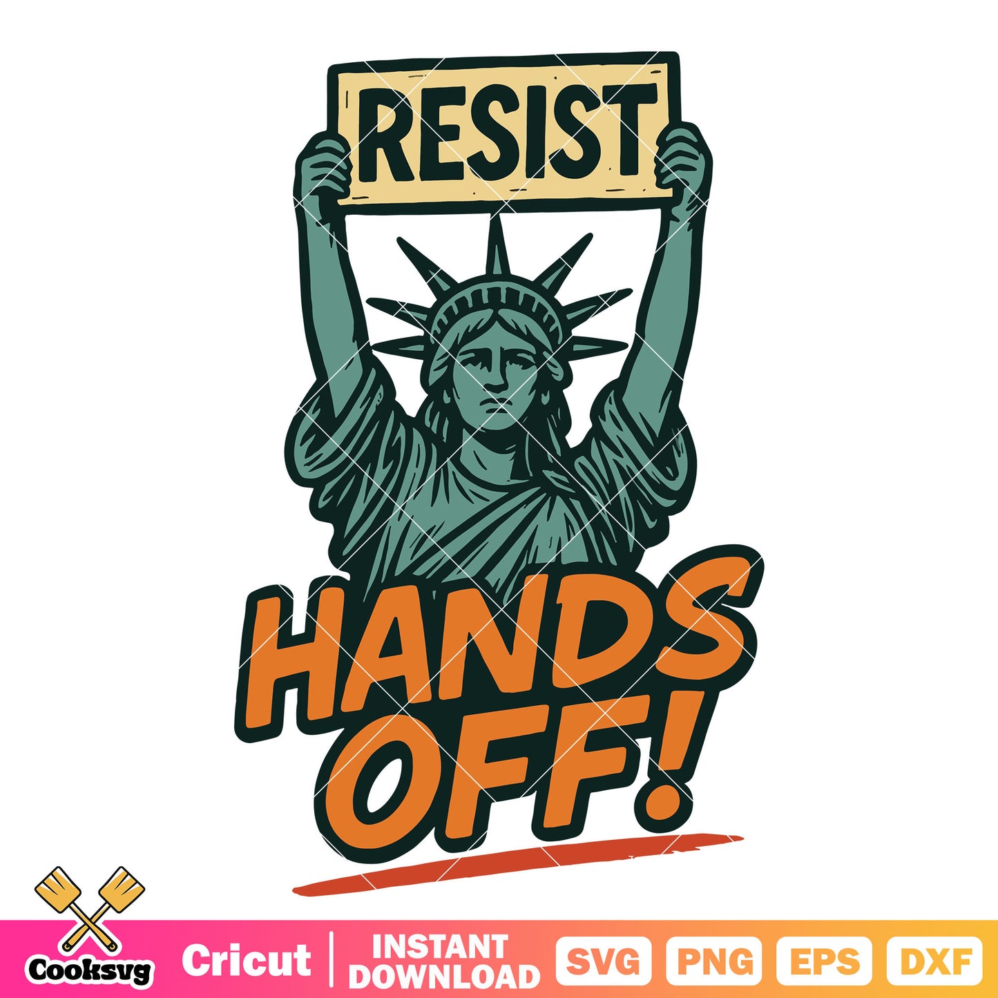 American statue resist hands off svg, resist trump svg
