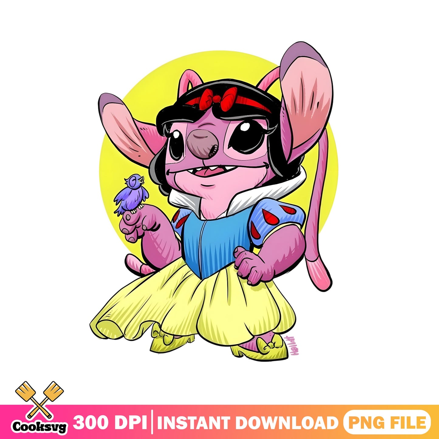 Angel Stitch Snow White Princess PNG, Disney Princess PNG, Lilo Stitch PNG