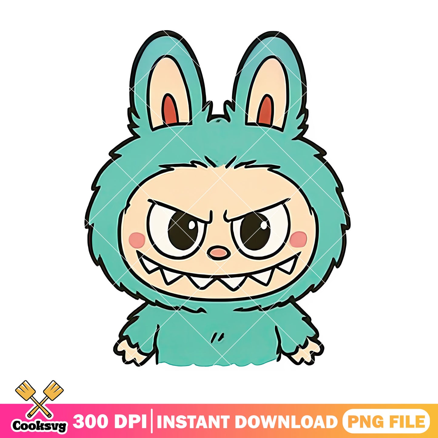 Angry green labubu png, dada labubu png, labubu drawing png