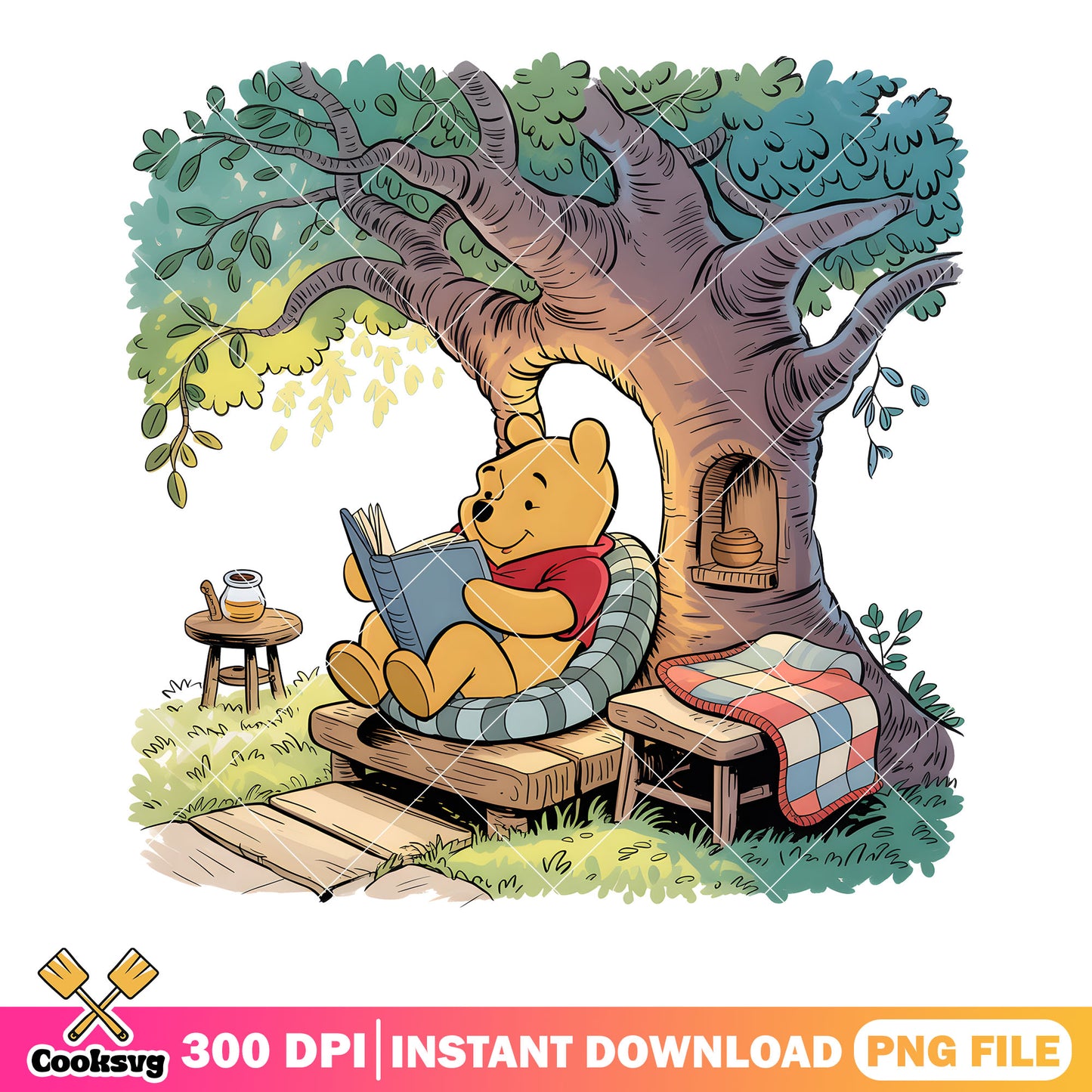 A relax day pooh house png, winnie the pooh png, disney pooh bear png