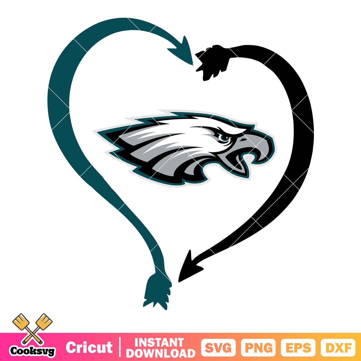 Arrow heart eagles svg, philadelphia eagles svg, nfl teams svg