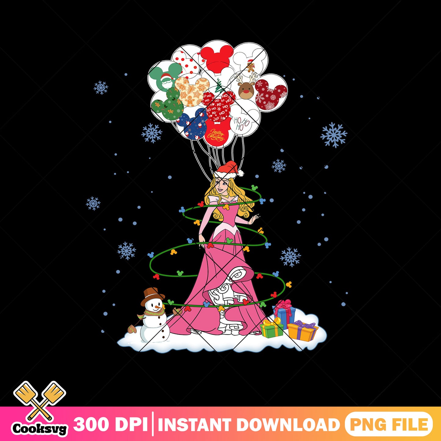Aurora christmas stuff png, aurora princess png, merry christmas png