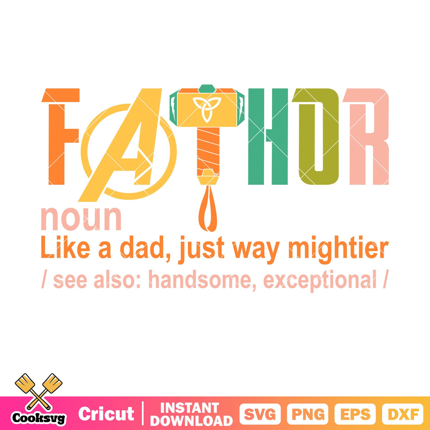 Avenger father thor svg, avengers in thor svg, avengers dad svg