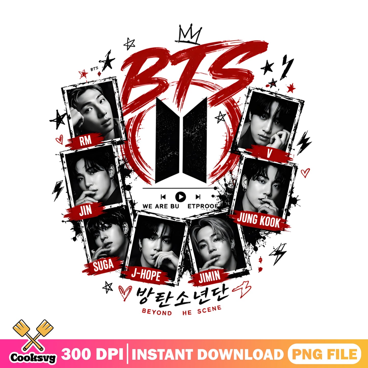 BTS Band Members Beyond The Scene PNG, Kpop PNG, BTS PNG