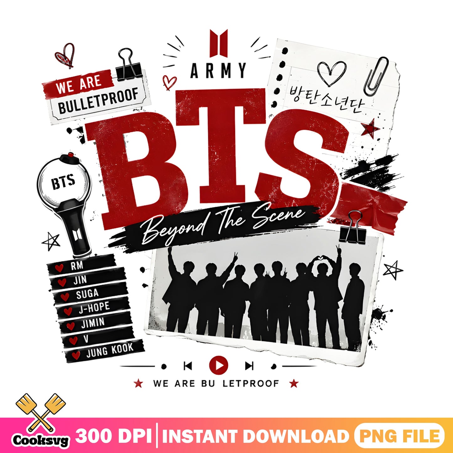 BTS Beyond The Scene Army PNG, Kpop Band PNG, BTS Army PNG