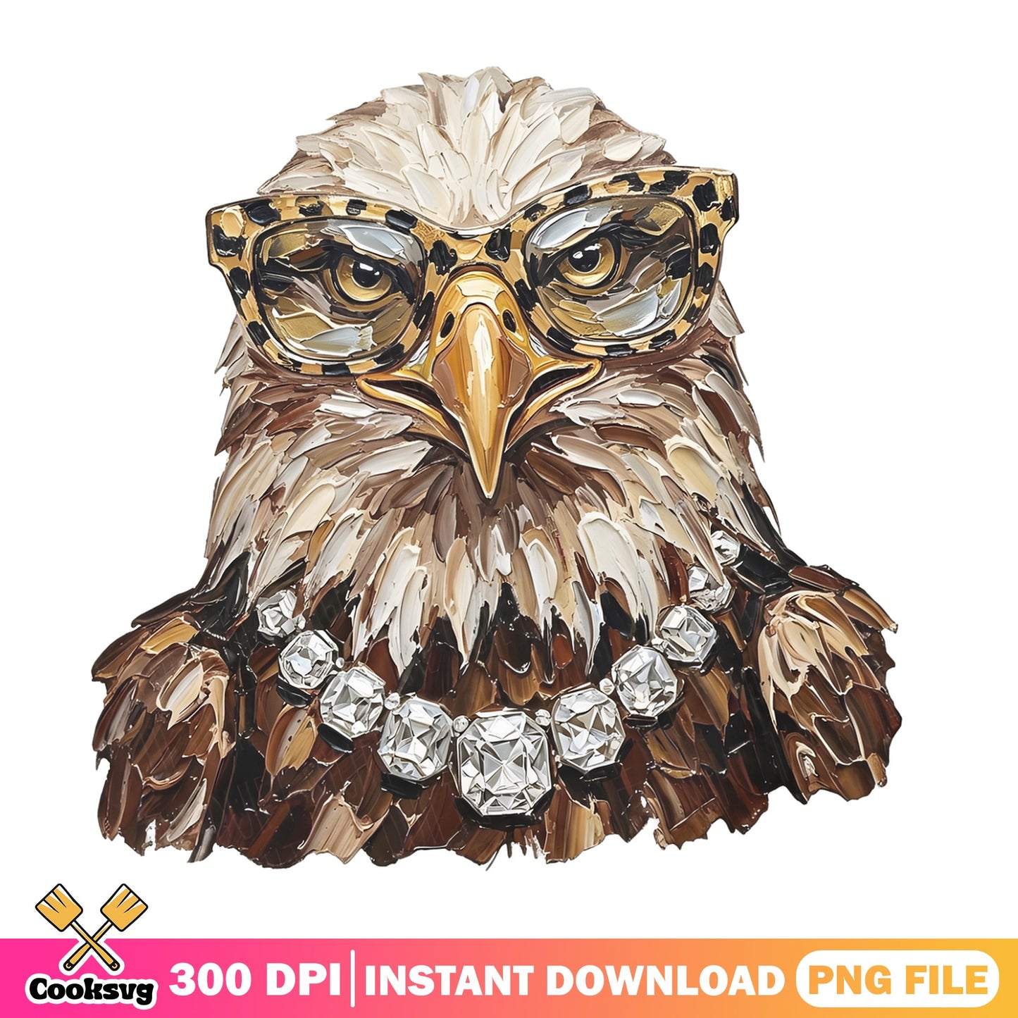 Bald Eagle With Glasses PNG, Funny Eagle Clipart, Eagle PNG