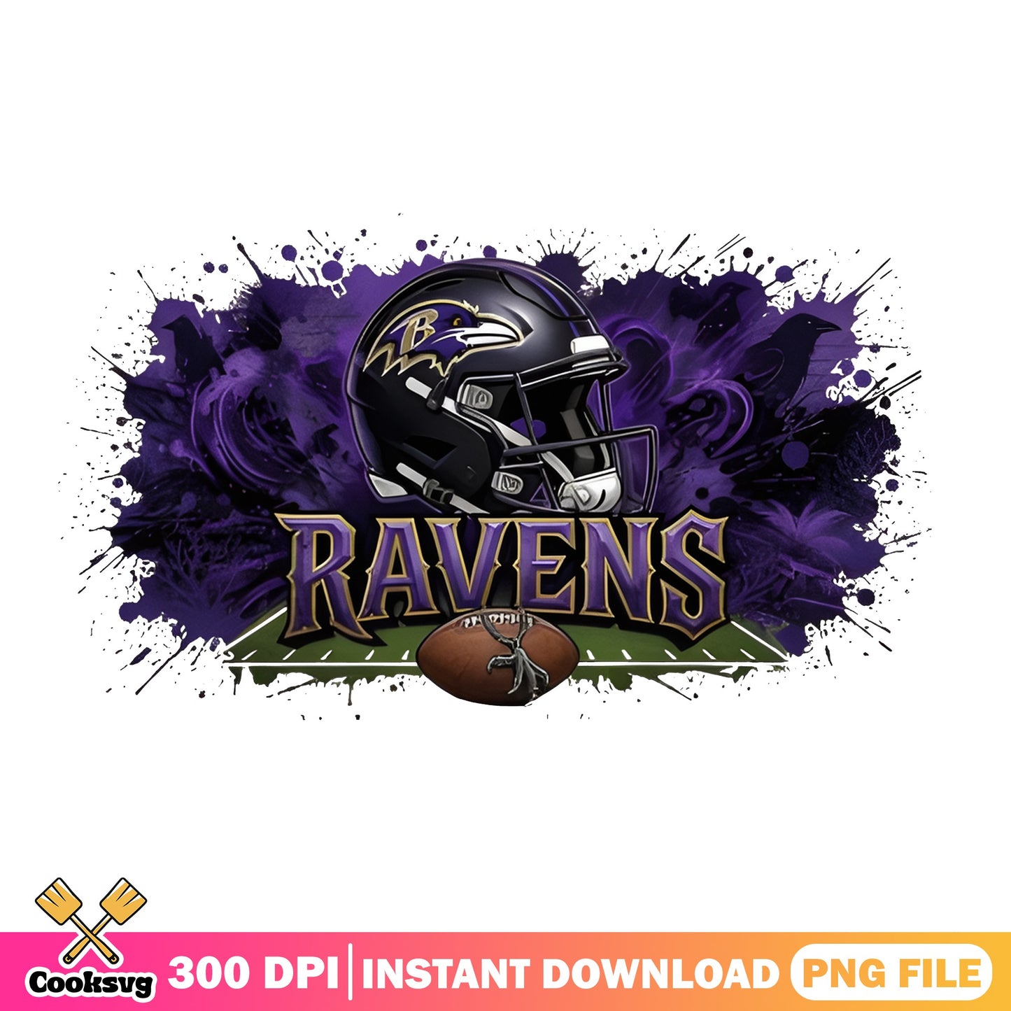 Baltimore Ravens Football Helmet Splash PNG, NFL Team PNG, Ravens PNG