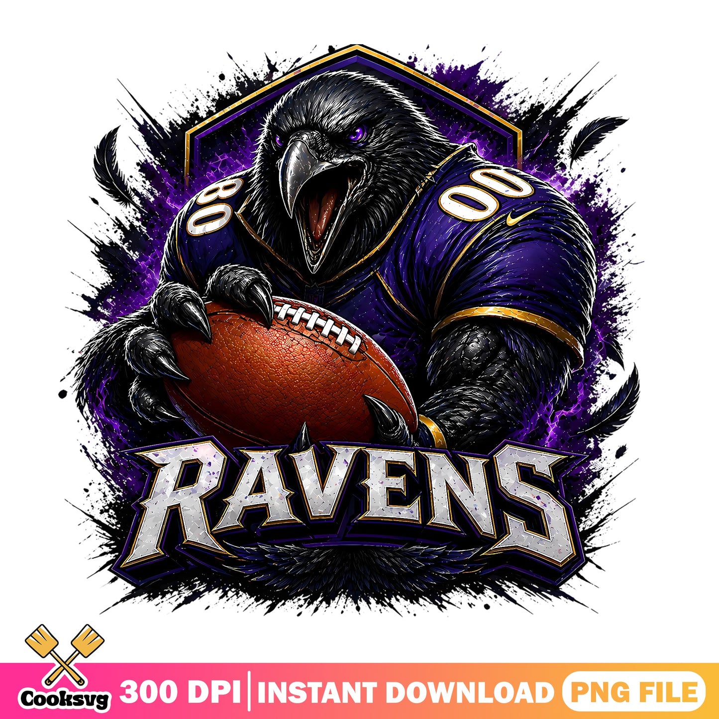 Baltimore Ravens Football PNG, Ravens Mascot PNG, NFL Team PNG