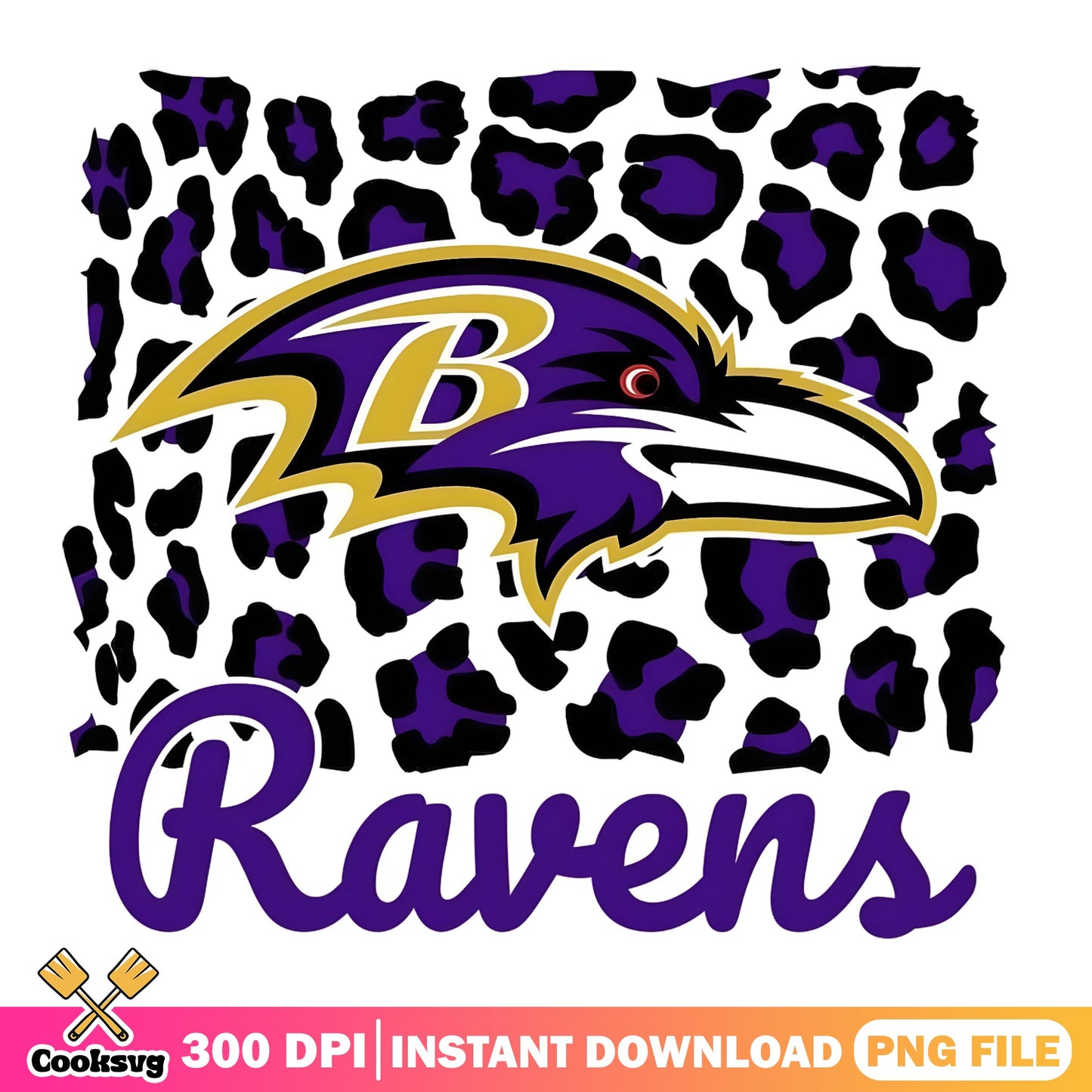 Baltimore Ravens Leopard PNG, Ravens NFL PNG, Football Fan PNG
