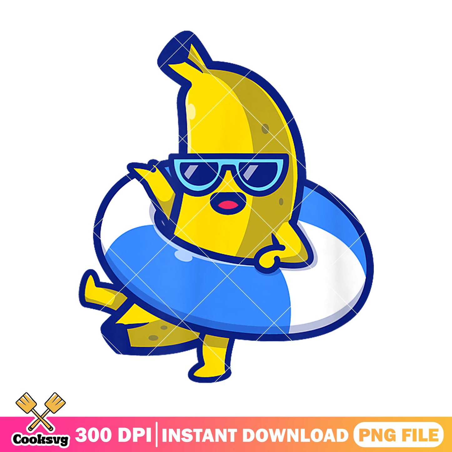 Banana and lifebuoy summer png