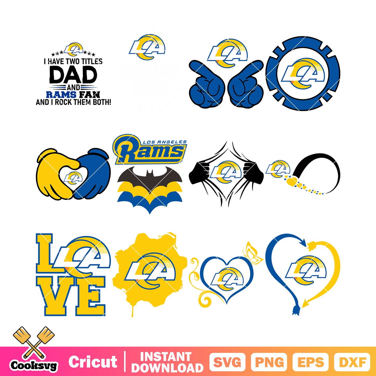 Batman NFL football teams bundle svg, Los angeles rams svg, NFC svg
