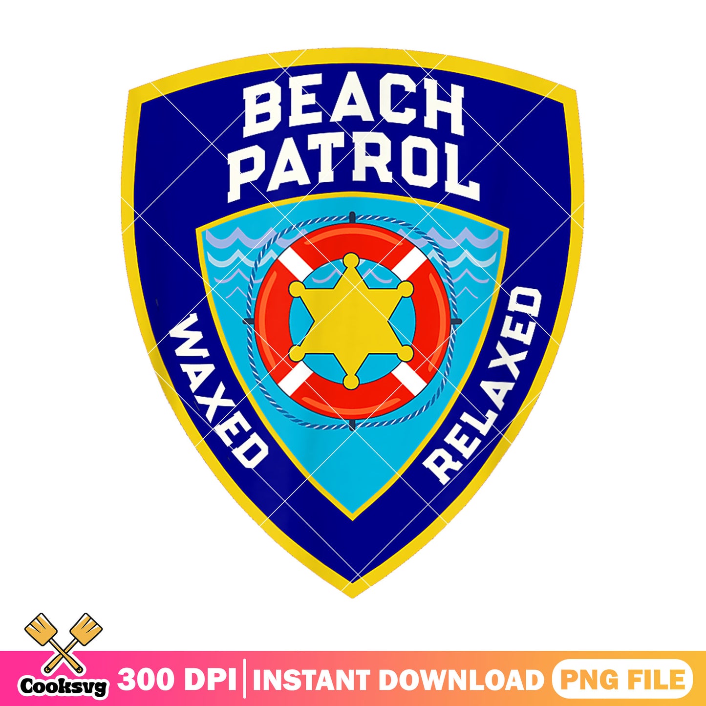 Beach patrol waxed relaxed png, paw patrol png, relax summer png