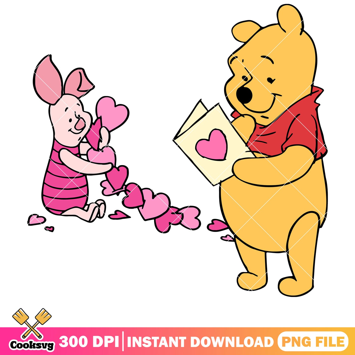 Bear pooh and piglet love valentine png, pooh valentine png, winnie the pooh png