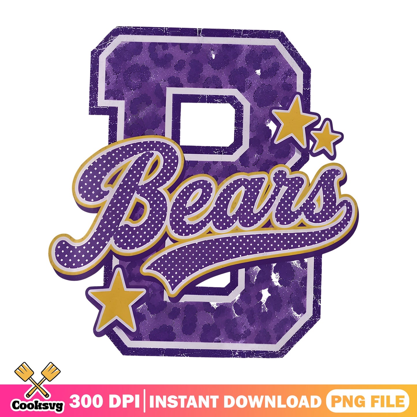 Bears Leopard Print PNG, School Mascot Shirt PNG, Game Day PNG