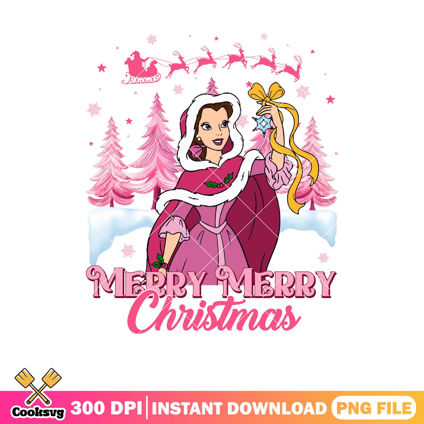 Belle princess merry merry christmas png