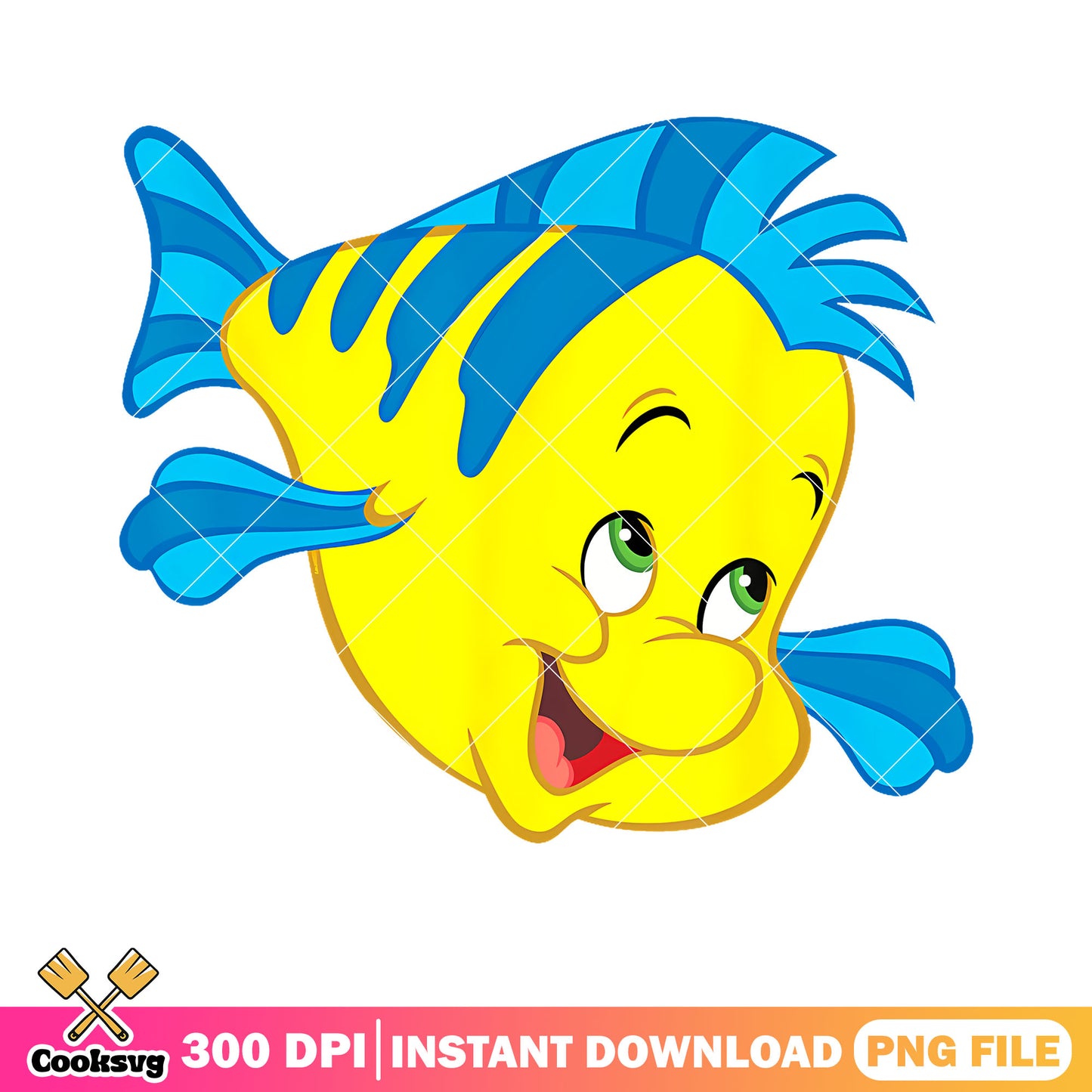 Big fish flounder png, disney movies png, the little mermaid png
