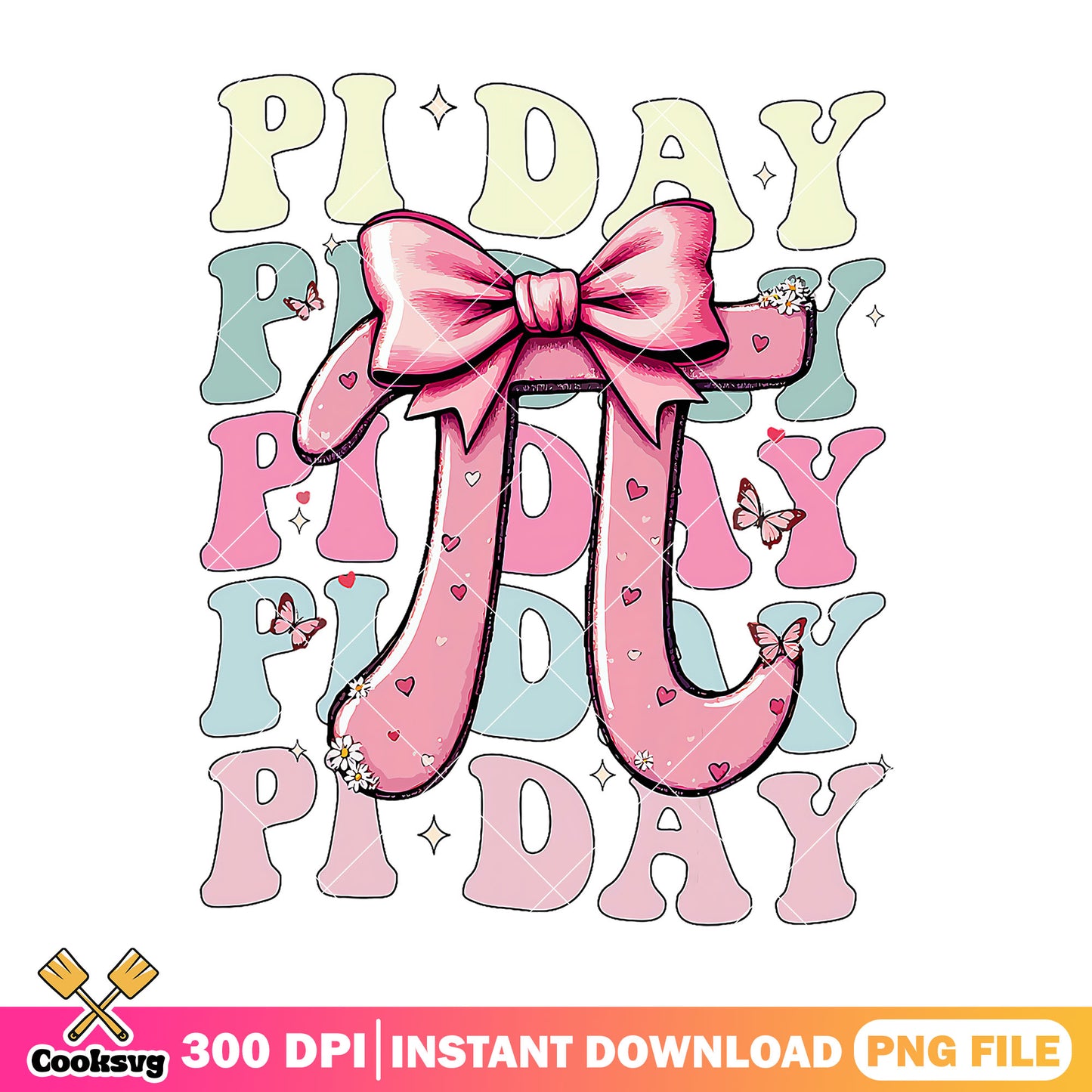 Big pi day design png, go back to school png, pink font png