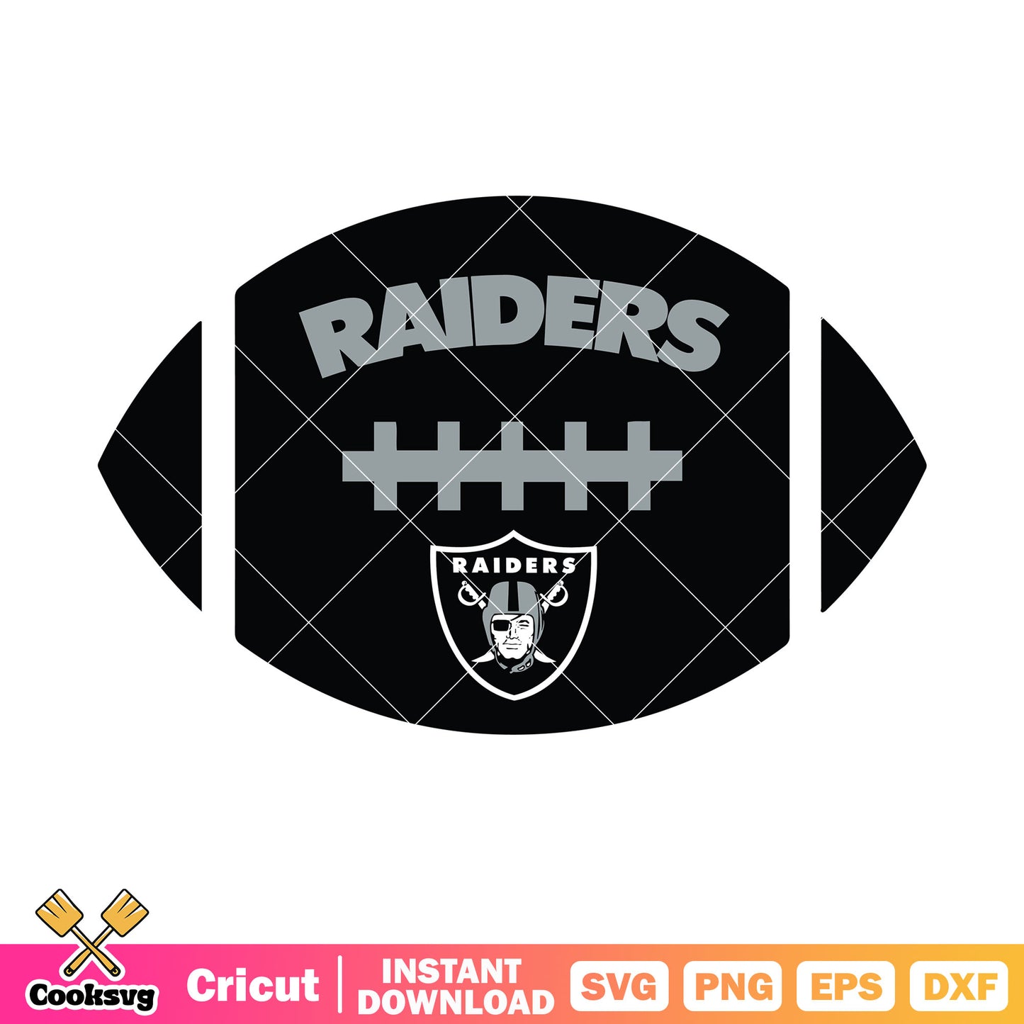 Black nfl football ball svg, nfl teams svg, la raiders svg