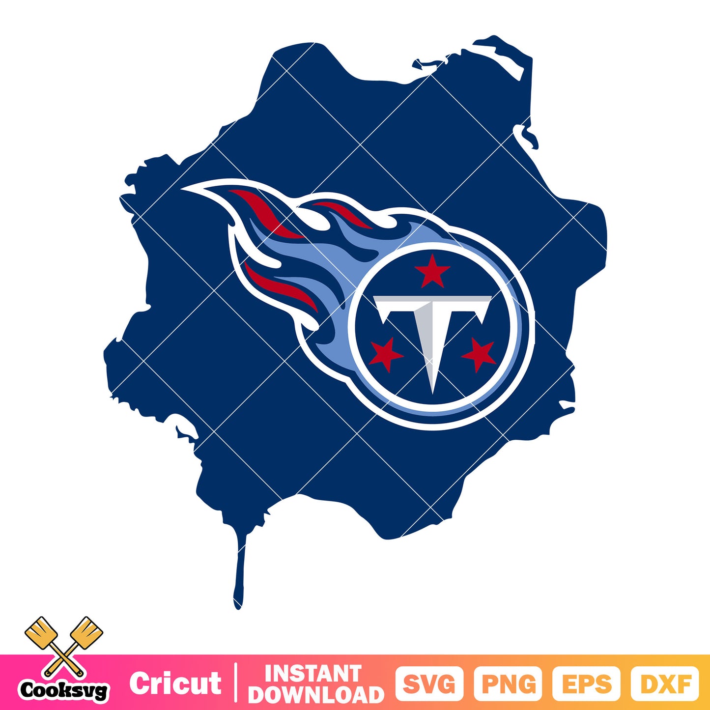 Blue gear paint fire titans svg, afl champions svg, Tenessee svg