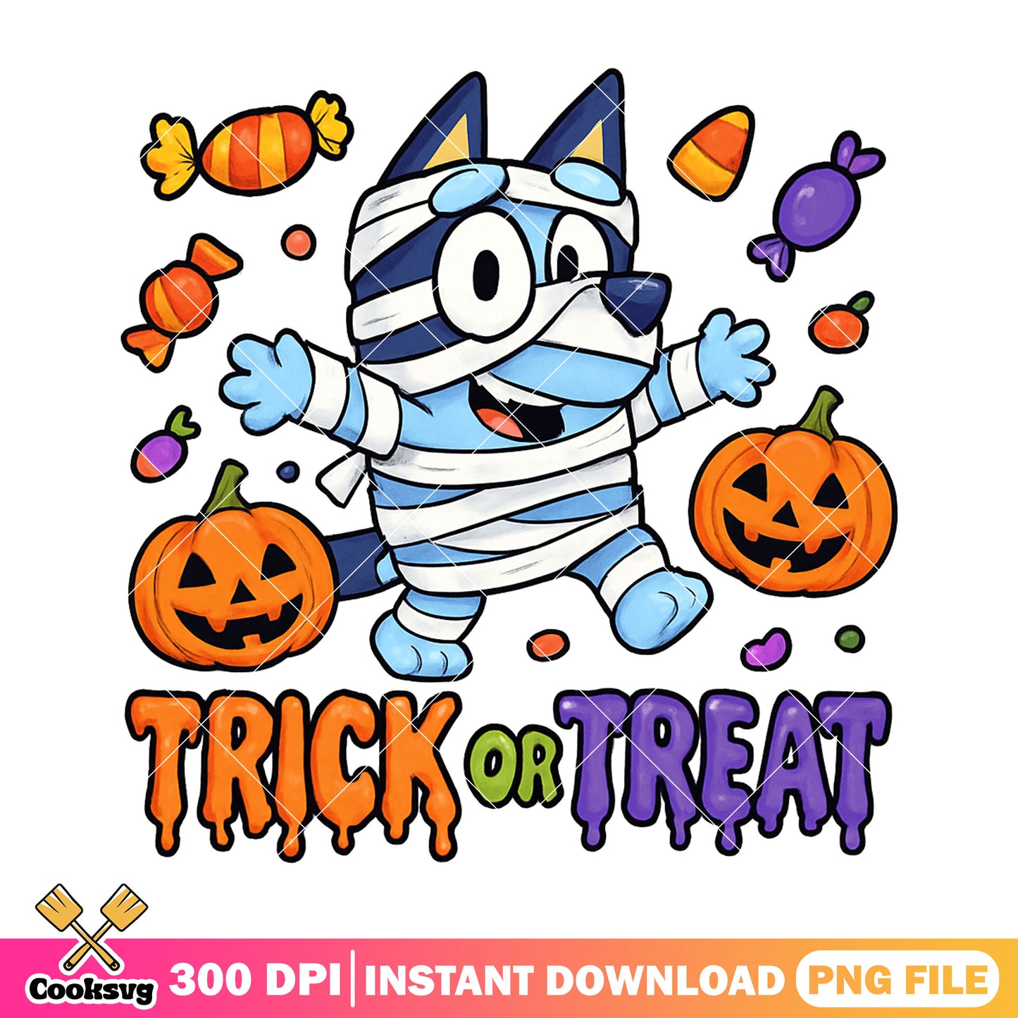 Bluey mummy trick or treat png, bluey cartoon characters png