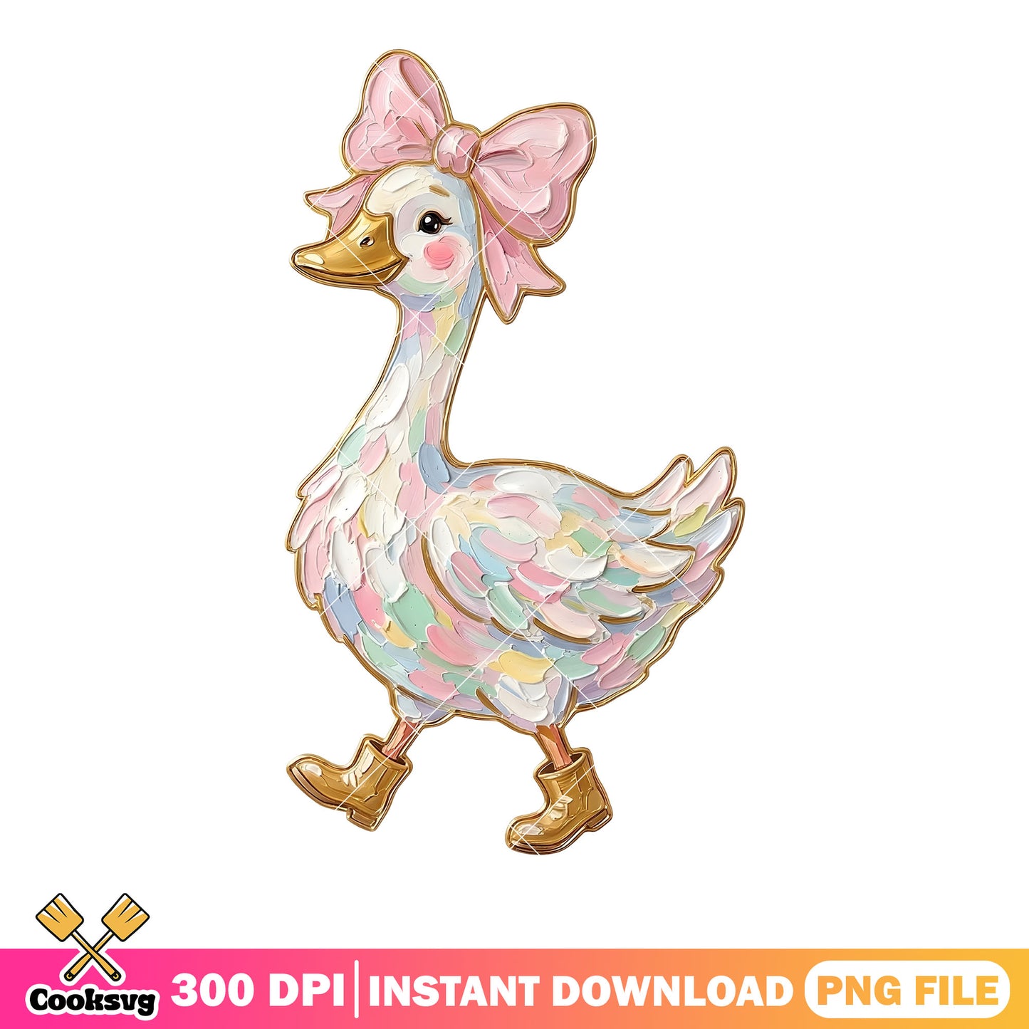 Boots goose vibes png, easter day png, cute goose png