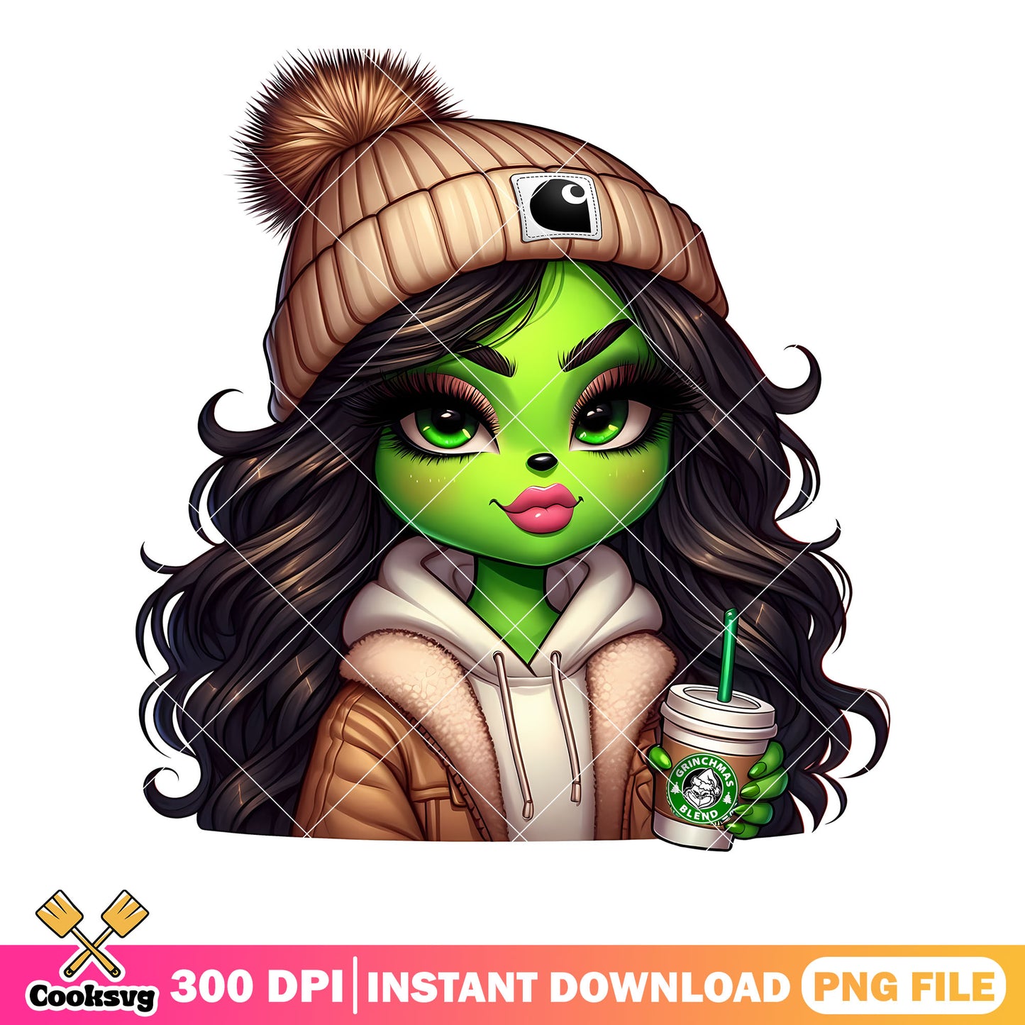 Brownies winter grinch girl png, merry xmas png, the grinch png