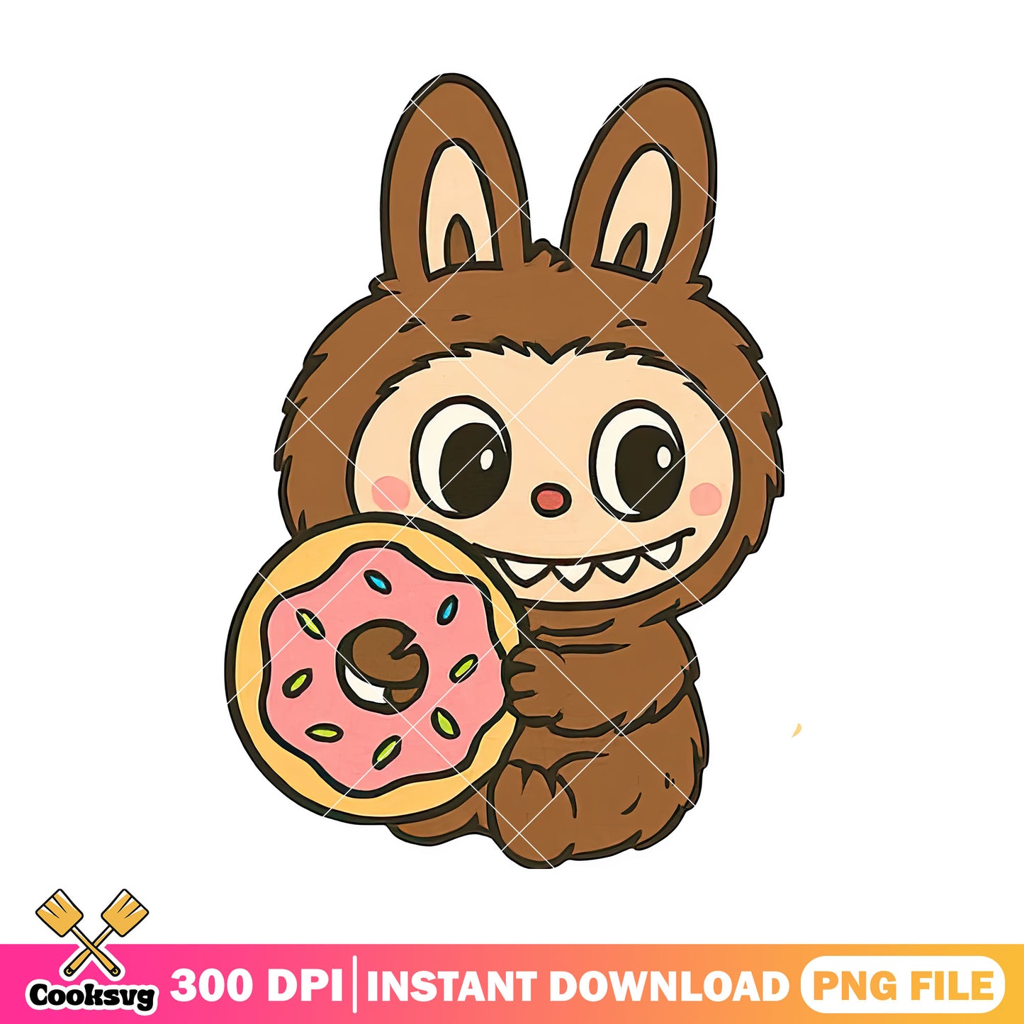Brown labubu donut png, labubu near me png, have a seat labubu png