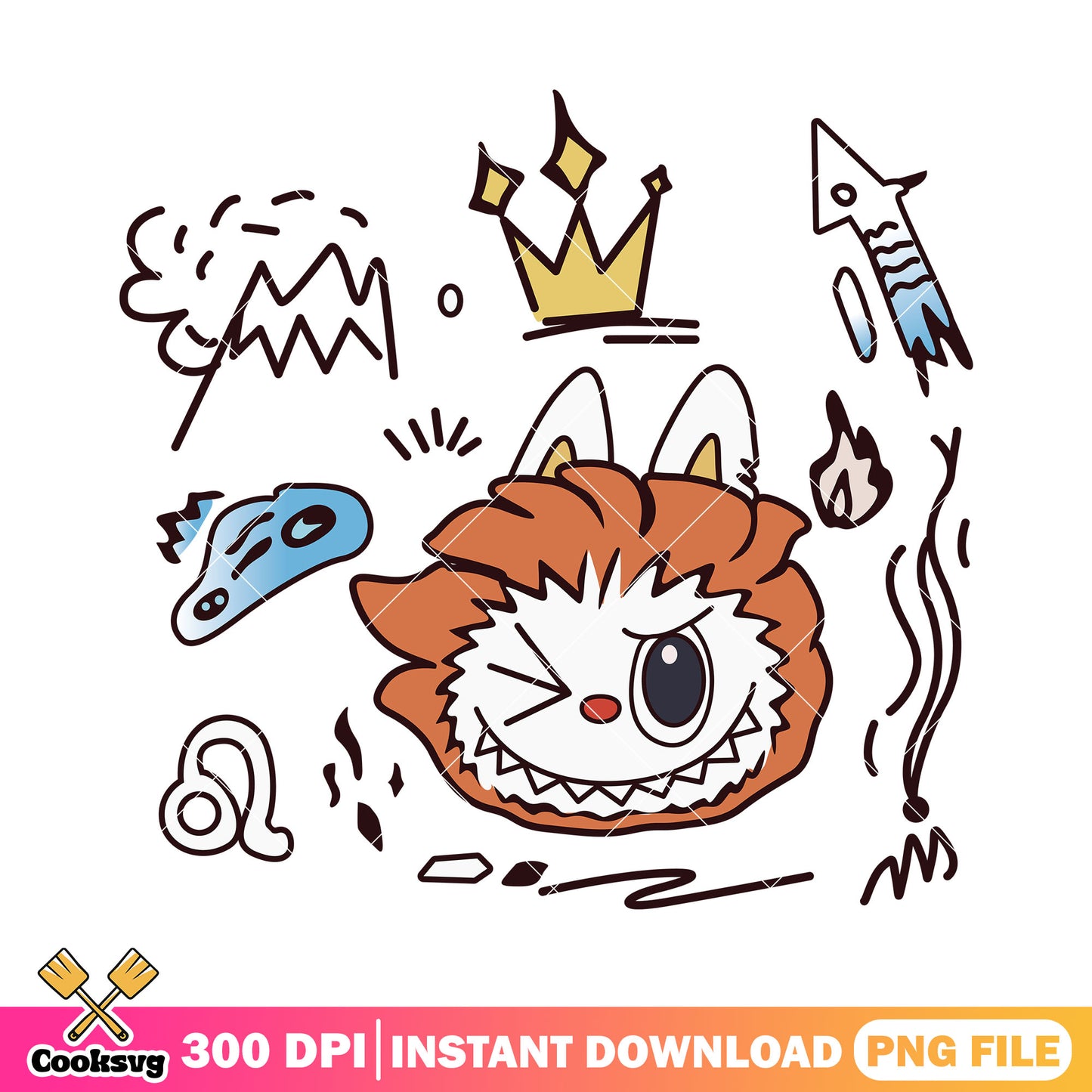 Brown labubu head png, monster labubu png, love labubu png