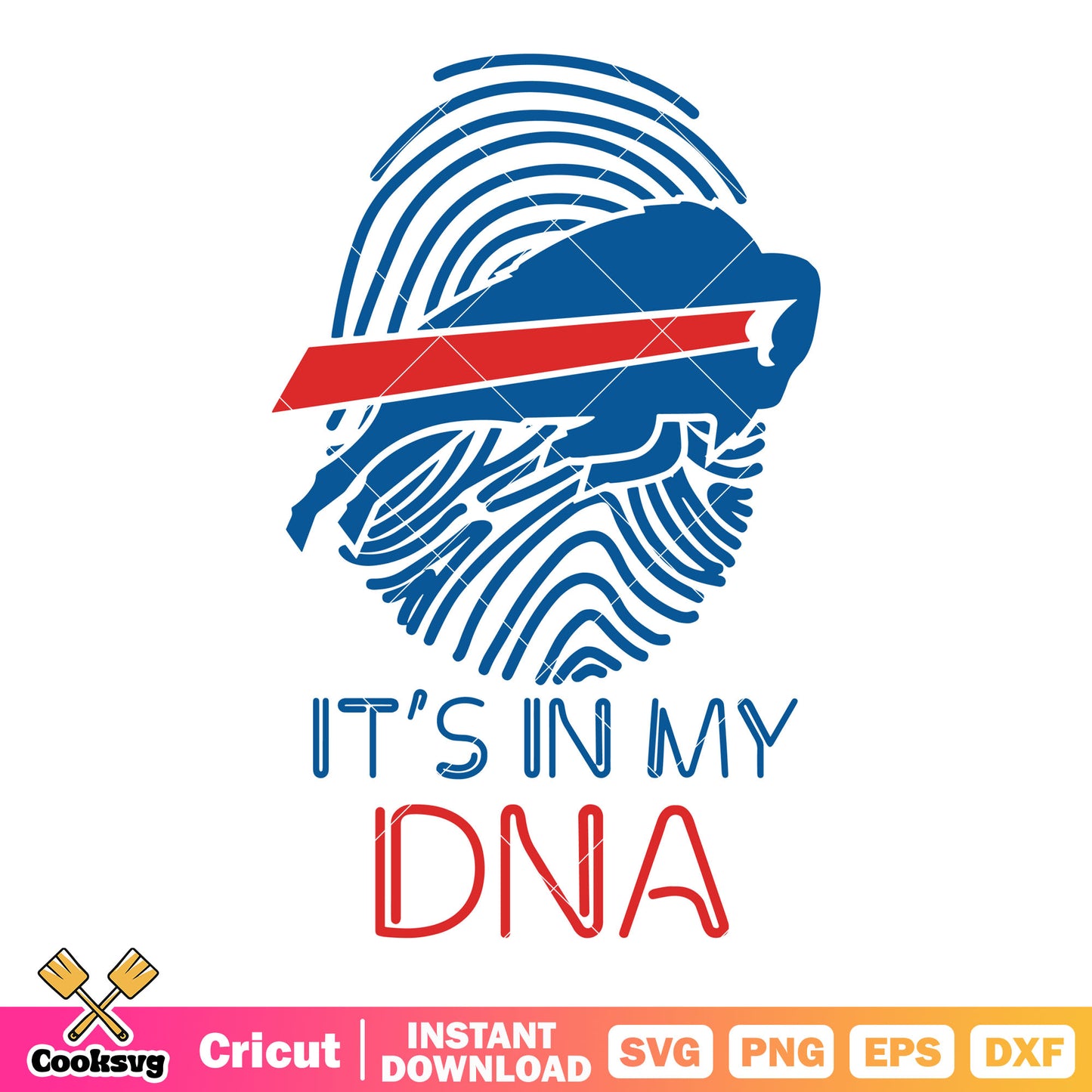 Buffalo in my dna svg, buffalo bills svg, fingerprint svg
