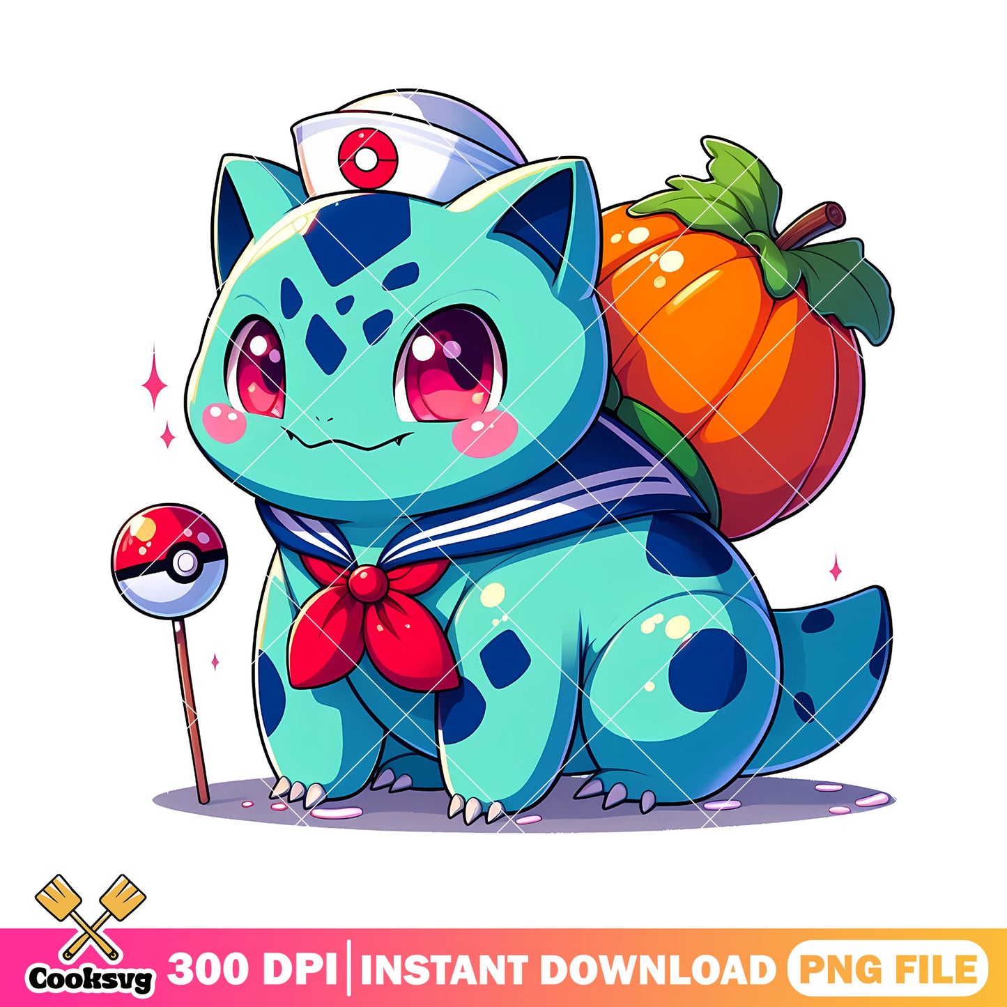 Bulbasaur witch pumpkin png, halloween spirit png, pokemon png