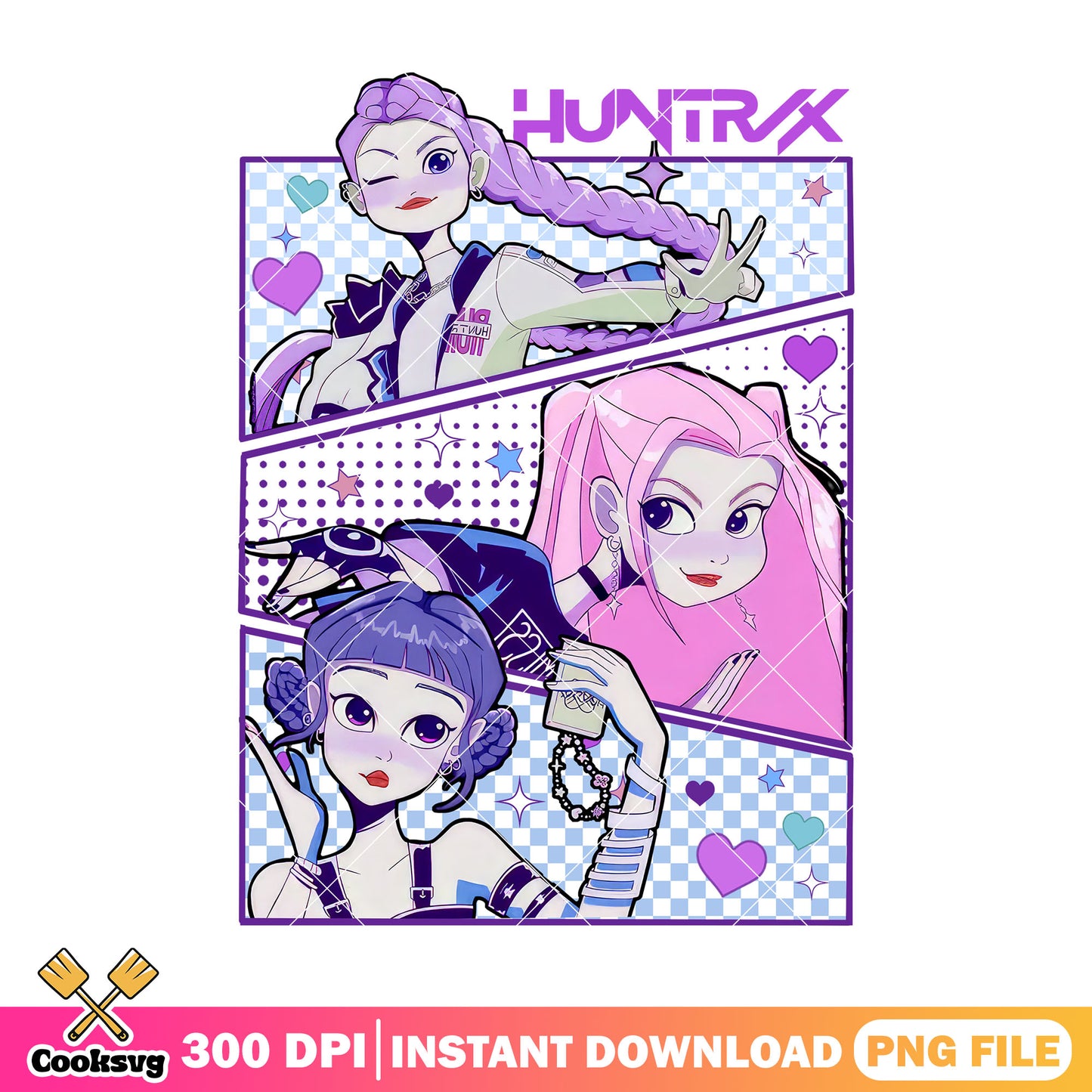 Cartoon animate huntrix png, huntrix girl png, kpop netflix png