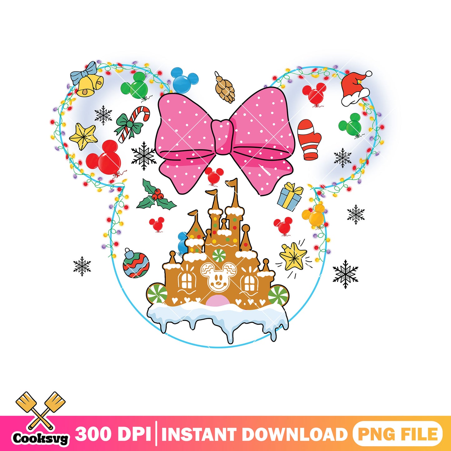 Castle Gingerbread christmas png, christmas png, disney christmas png