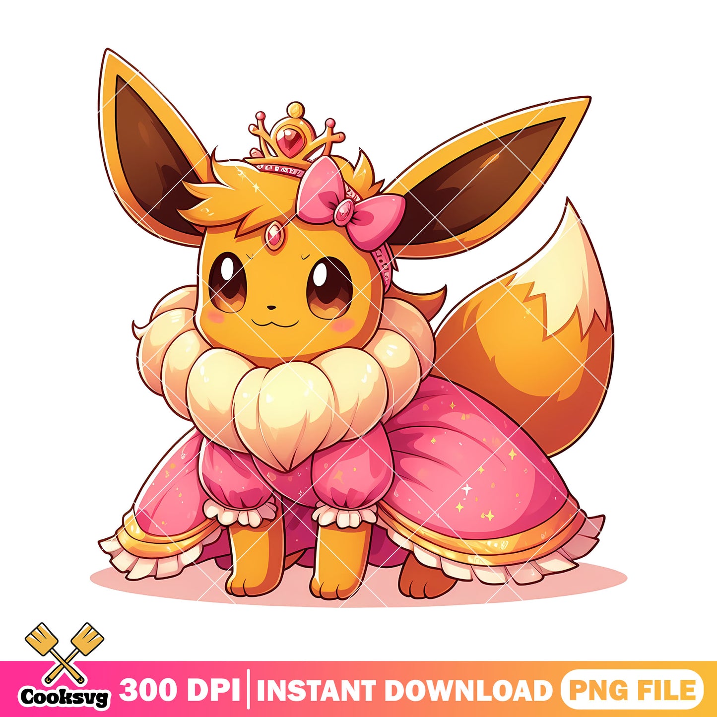 Chibi eevee princess png, pokemon characters png, halloween png