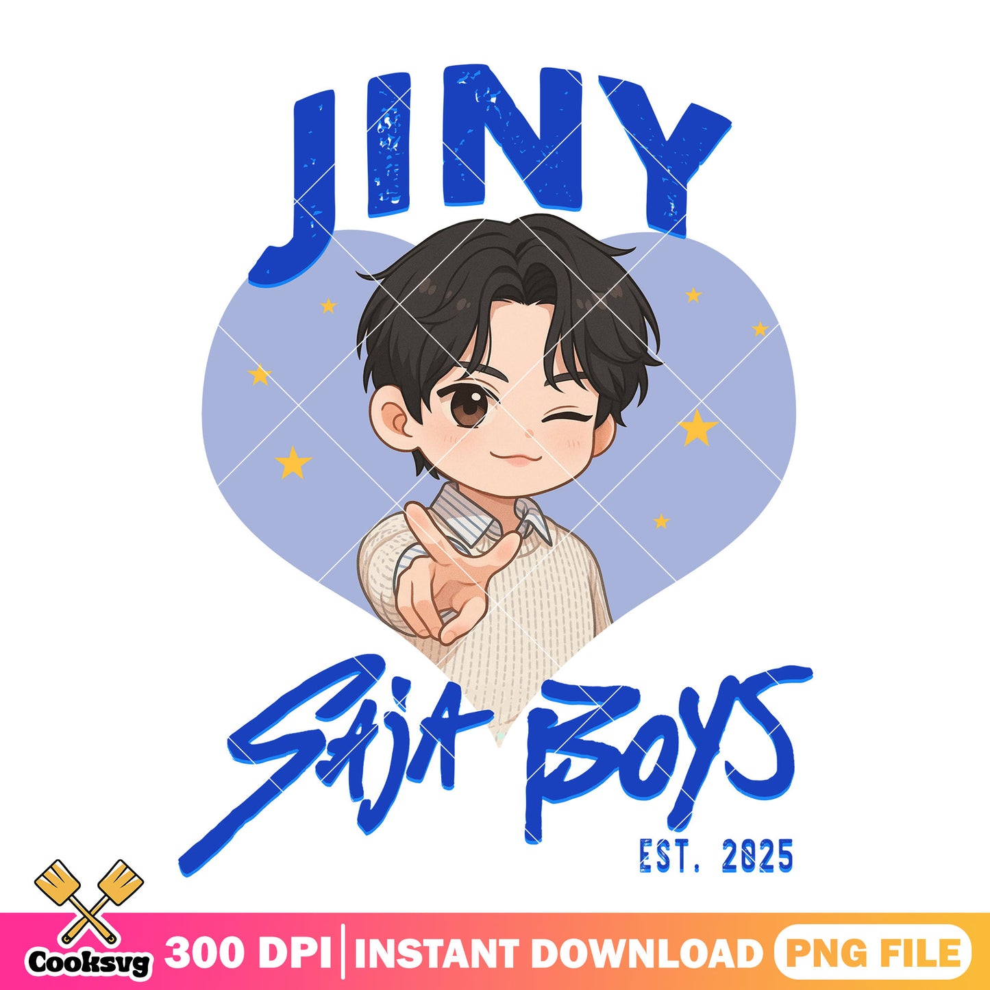 Chibi jinu heart png, love saja boys png, jinu saja png