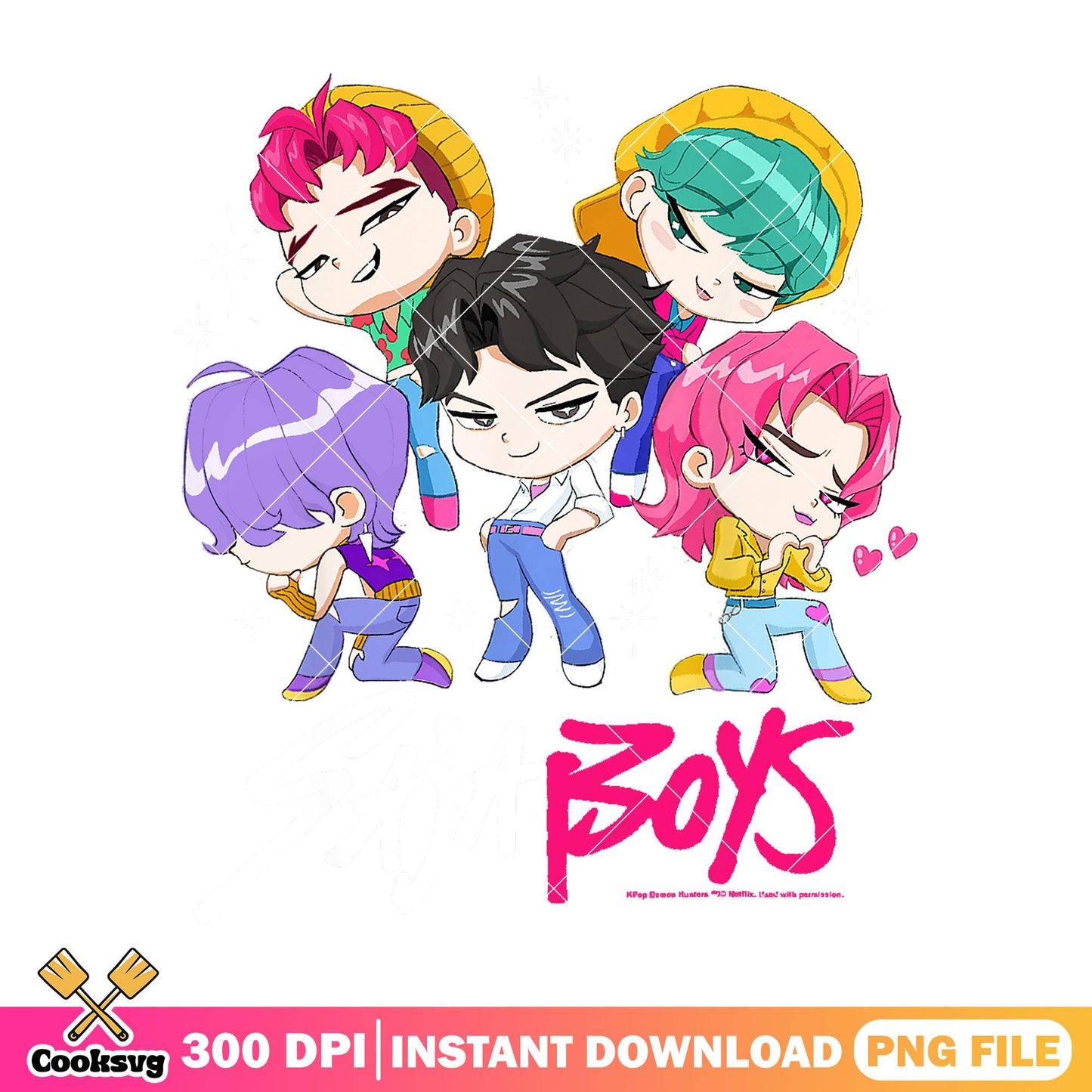 Chibi team saja boys png, love saja boys png, kpop hunters png