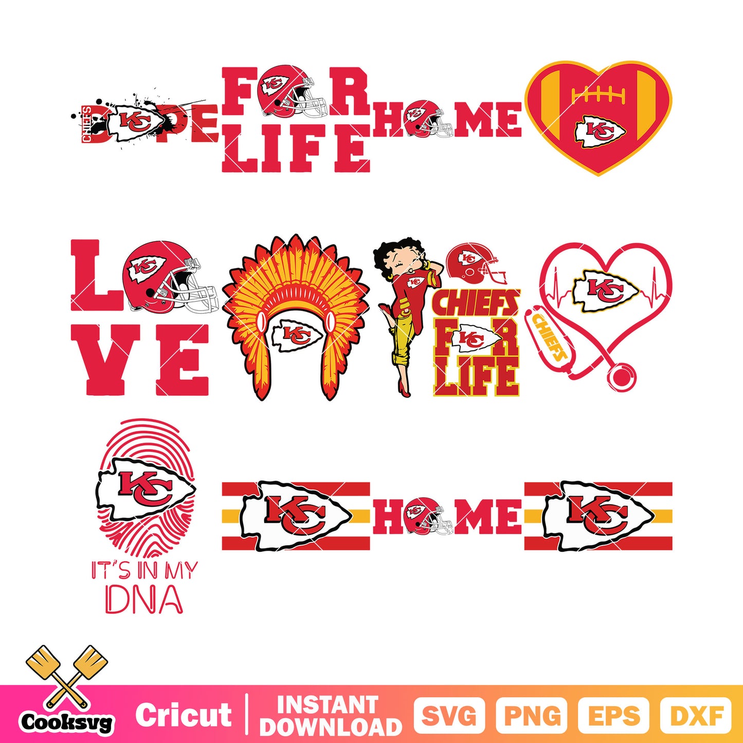 Chief for life bundle svg, Kansas City Chiefs bundle svg, nfc bundle svg